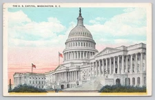 Vintage U.S. Capitol Washington D.C. Linen Postcard with Postmark 1933