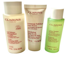 Clarins cleanser,scrub & toner bundle-New- Travel size-no box