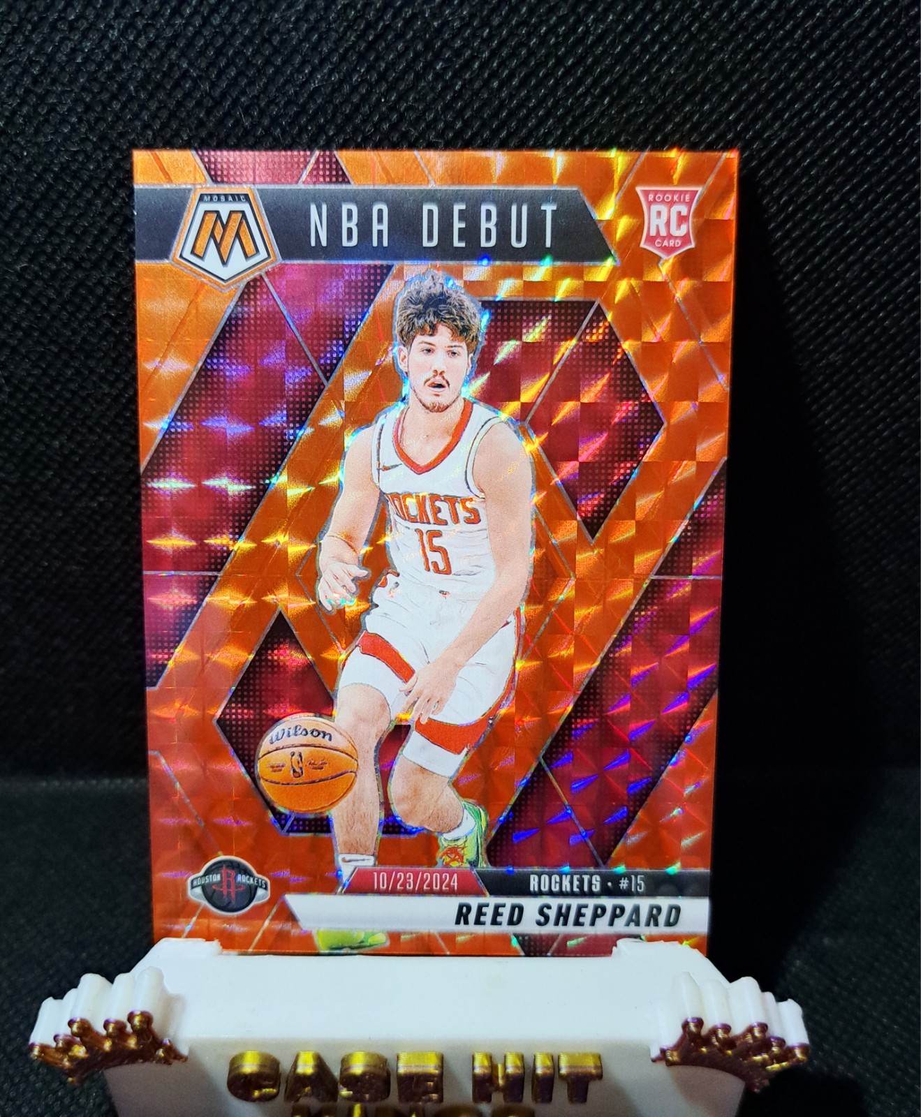 2024-25 Panini Mosaic - NBA Debut Reed Sheppard #252 Orange Mosaic  /249 (RC)