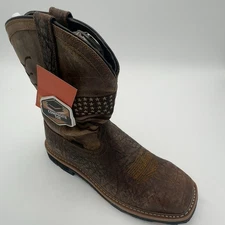 Hoss Men's Rushmore CT WP PR Rancher Buff Leather Boots Upper, Brown, Sz 11 M