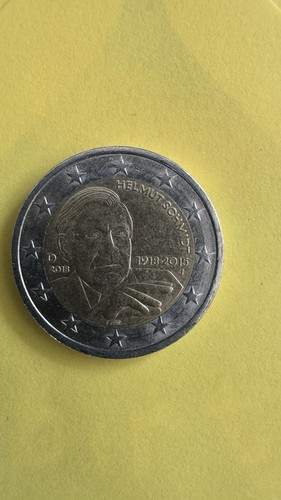 2 Euro Münze Gedenkmünze 2018 D Helmut Schmidt 1918-2015 J - Bild 2 von 3