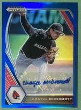 2021 Prizm Draft Picks Chayce McDermott Blue Auto /99 Los Angeles Dodgers RC