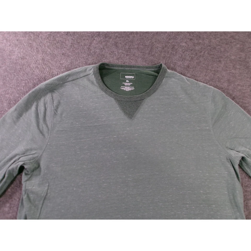 Sonoma Sudadera Hombre Extra Grande Verde Cuello Redondo Pullover Informal Salón Básico Foto 2 de 4