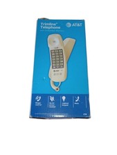 AT T 210 Basic Trimline Corded Phone Single Line No AC Power Required Beige