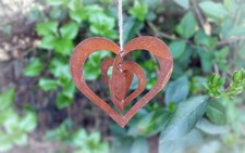 Gartendeko Edelrost Herz 3D Hängedeko Rostdeko Landhausstil