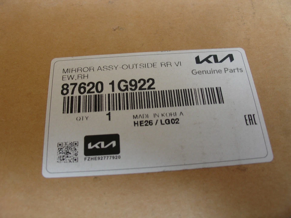 Espejo retrovisor lateral derecho 876201G922 para KIA Rio 2005-2011 Foto 3 de 3