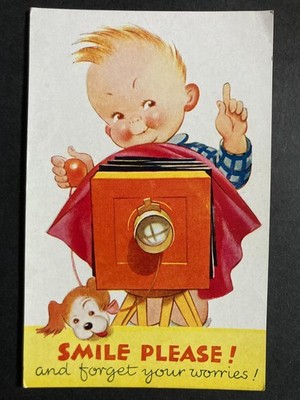 Lächle bitte & vergiss deine Sorgen Vintage Tempest Kiddy Postkarte G21