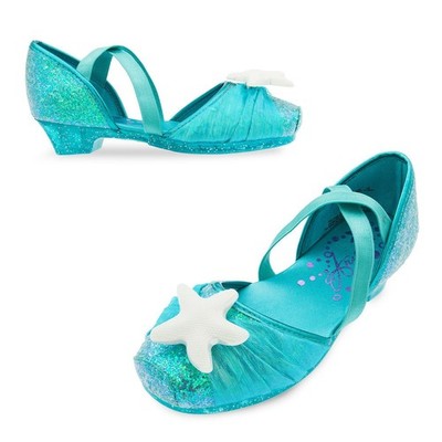 Disney Store Ariel Girl's Costume Shoes Starfish  Glitter Dress Up Size 2/3