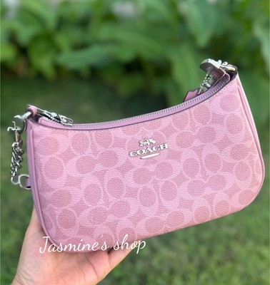 NWT COACH teri shoulder bag Signature Canvas CV933 /CAL51 powder