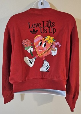 love Adidas by Nelson Women's Love Lifts Us Up Cropped Sweatshirt