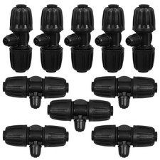 Reusable Black PP Garden Hose Tee for Drip Irrigation System Adapters