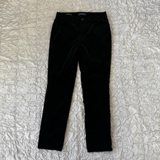 Talbots High Waist Straight-Leg Corduroy Pants  Size 4P Petite | Curvy Fit | Bla