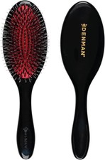 Denman Cushion Hair Brush (Medium) with Soft Nylon Quill Boar Bristles -Detangle