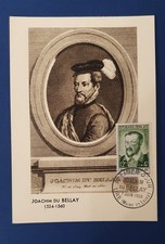 JOACHIM DU BELLAY, Poète - 1er JOUR - LIRE 1958 - CARTE MAXIMUM