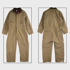 Carhartt 996QZS Asgrow Duck Canvas Coveralls Red Quilt Lined Mens 46 Short USA