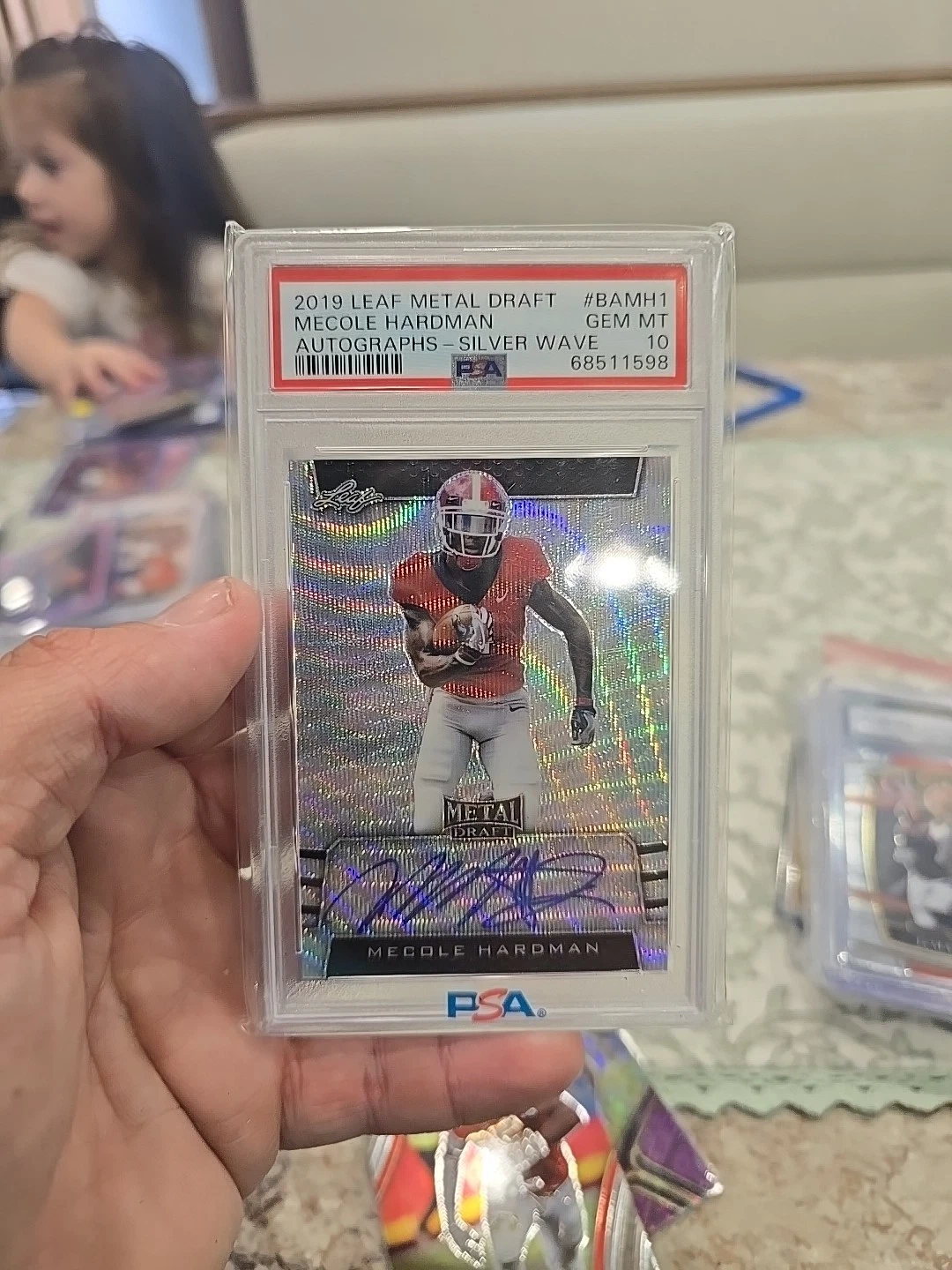 Mecole Hardman Leaf Metal Draft Autographs #BAMH1 Silver Wave