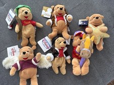 Winnie the Pooh Bean Bag Plush Lot of 6 Disney Store NWT
