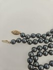 Freshwater Pearl Necklace, Bracelet and Earrings,  Dark Gray Set  14kt  6mm — photo 5