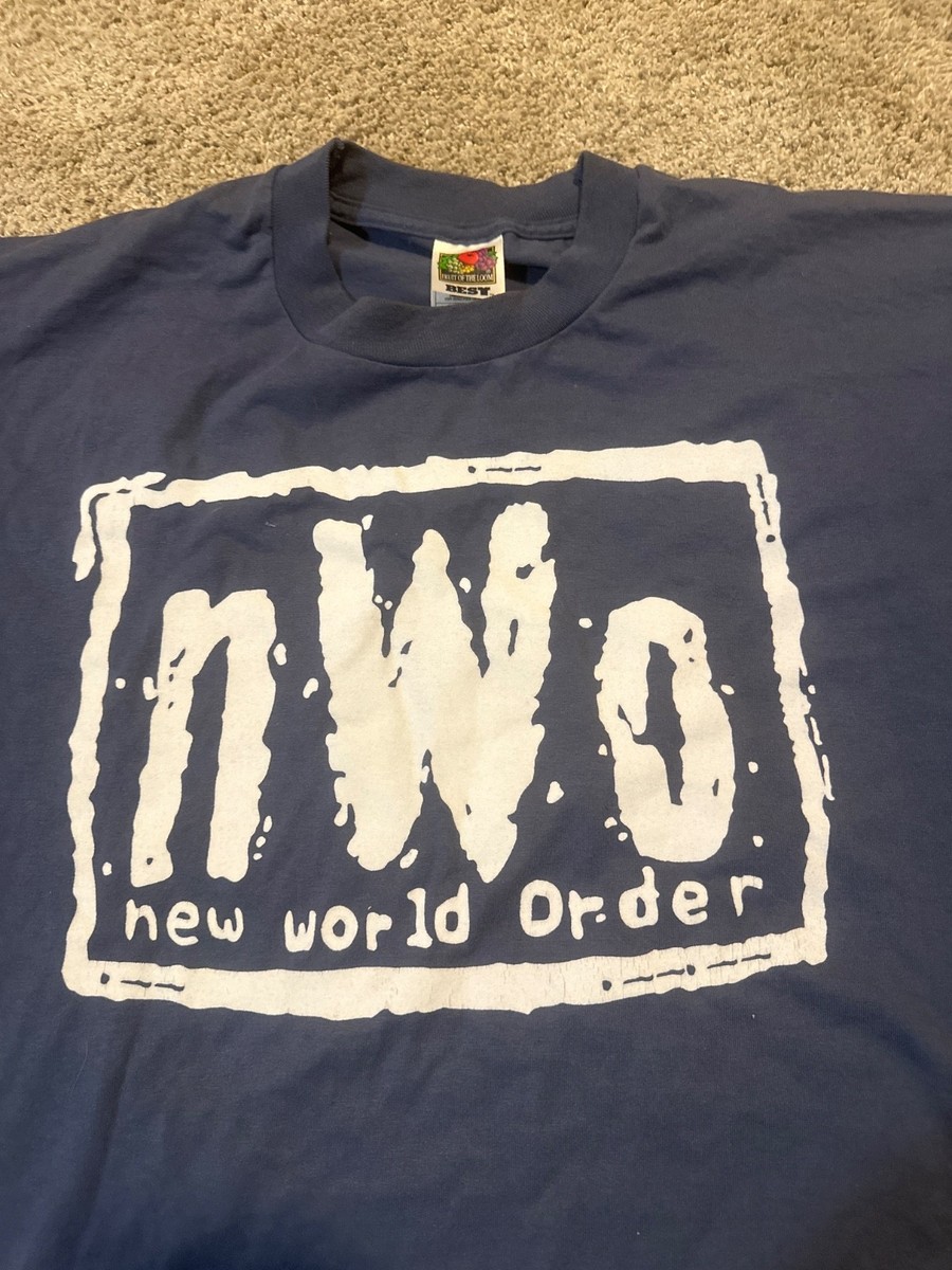 NWO New World Order Shirt Fruit of the Loom Mens XL grey/blue WCW