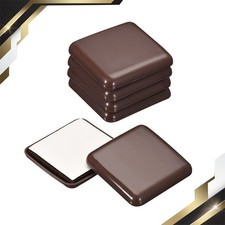 8 Set Furniture Sliders 2" Plastic Self-adhesive Square Sliding Pads Brown