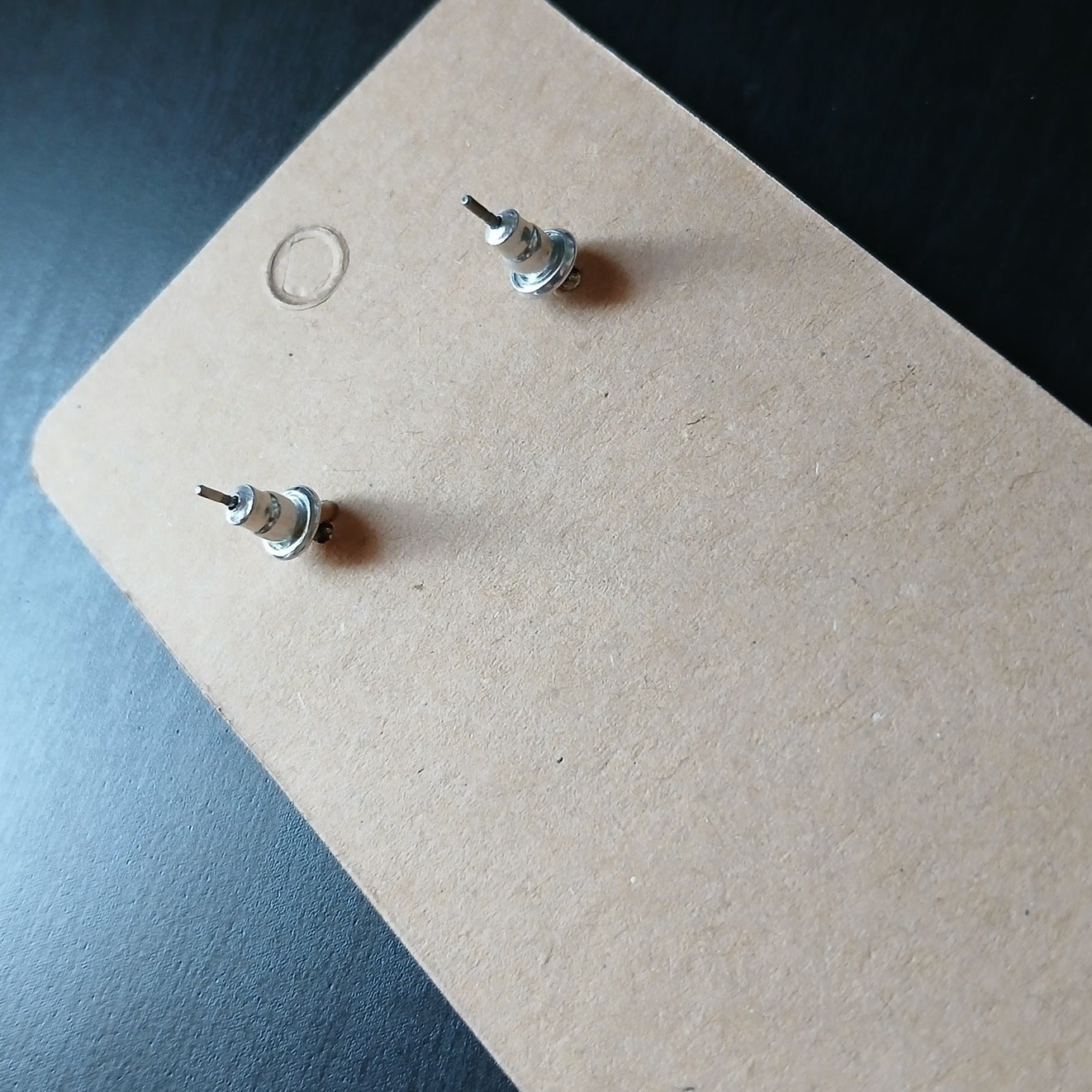 Tiny Silver Star Aqua Blue Gem Stud Earrings 1/8 … - image 2