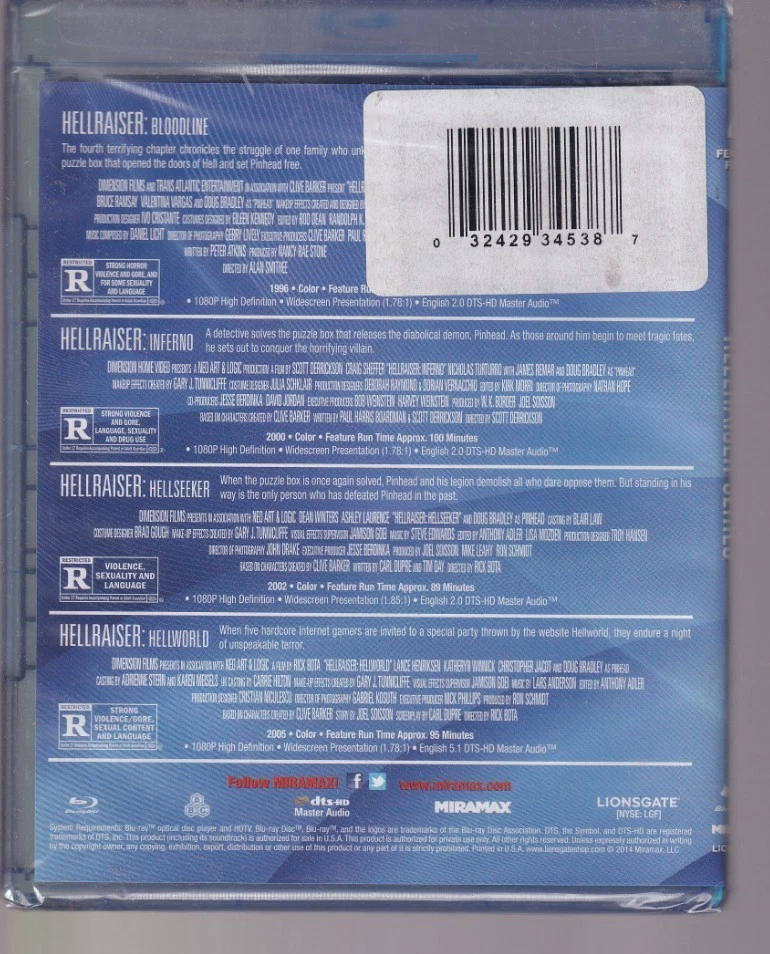 HELLRAISER: 4-Movie Collection (Blu-ray){D3} Foto 2 de 2