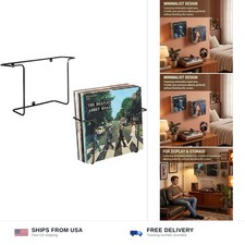 MyGift 2 Pack Vinyl Record Wall Mount Holder Black Metal Display Shelf  Hold...