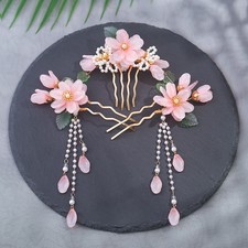 Hanfu Tassel Hair Clip Set Vintage Chinese Side Clips Headpiece Accessories