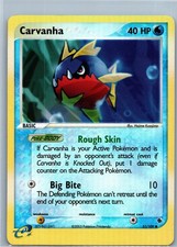 Pokemon Card - Carvanha - Ruby and Sapphire 51/109 Common Reverse Holo 2003