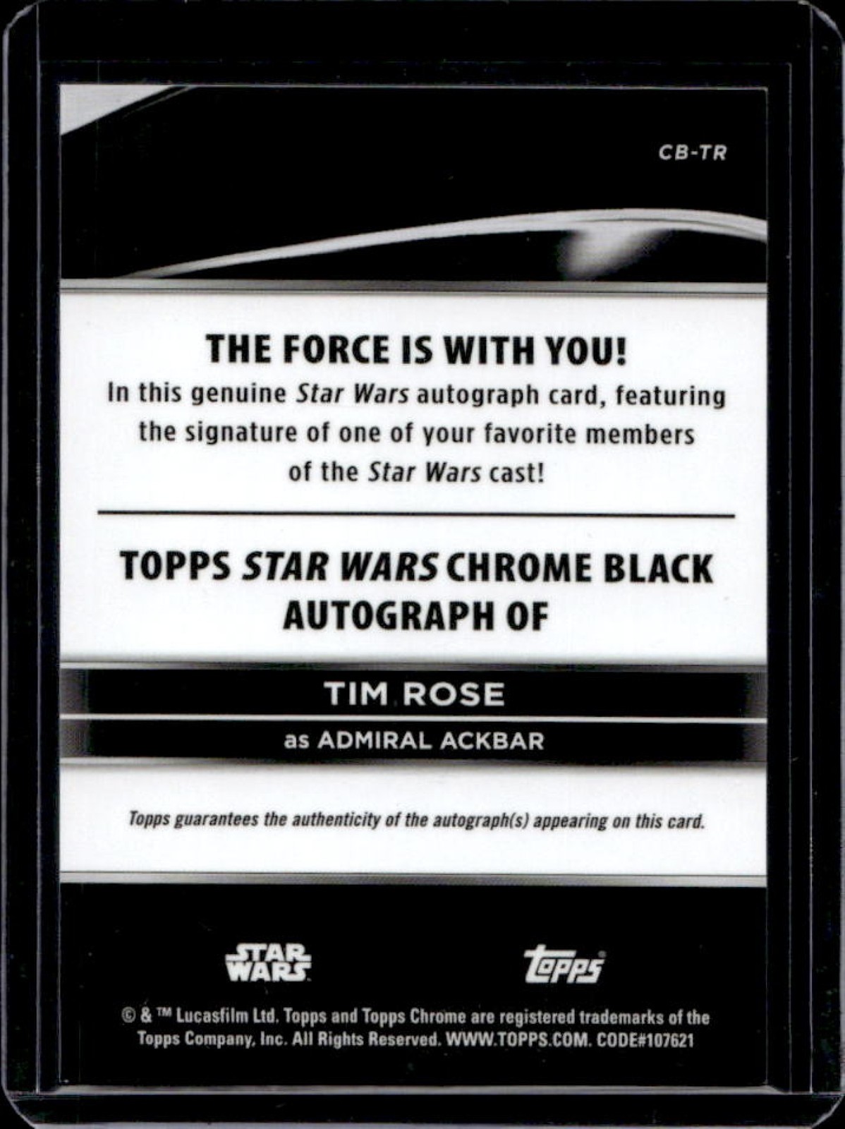 2025 Star Wars Smugglers Outpost Tim Rose Admiral Ackbar Chrome Auto #CB-TR view 2