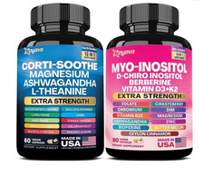 Zoyava Soothe and Smooth Bundle: Cortisol 60 and Myo-Inositol 90 Capsules NEW
