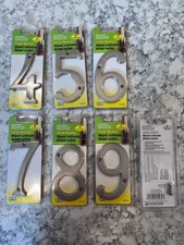 Hy-ko Satin Nickel 4 inch silver numbers