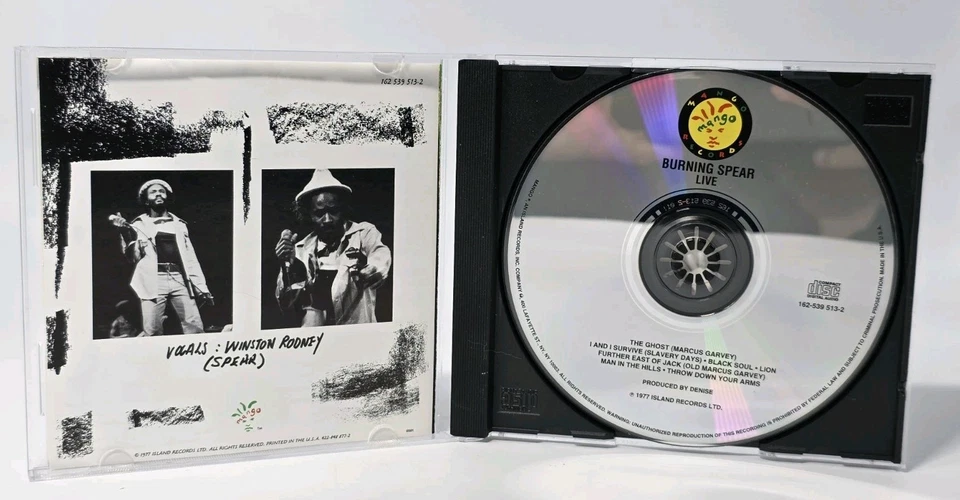 Burning Spear CD Live Roots Reggae Album Mango Reissue 1977 Rainbow Theatre - Image 3 of 3