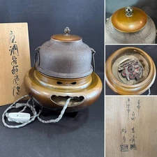Japanese Tetsubin Ceremony Cast Iron Pot Kettle vintage electric heater custom