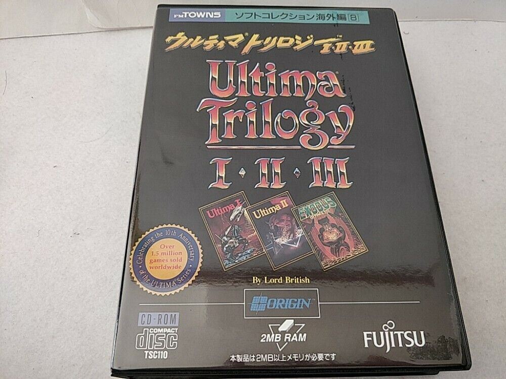 その他 FM TOWNS Ultima Trilogy I II III Ultima Trilogy 1,2,3 FM TOWNS / MARTY Game Disk,Map,Boxed