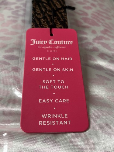 8~pc Juicy Couture SATIN KING Bed Set Pink Cheetah print Comforter + Shiny NWT - Picture 8 of 9