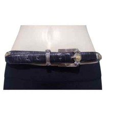 Vtg Brighton Museum Collection Leather Belt with Gold and Silver Coins, Size M