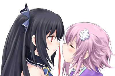 Anime hyperdimension neptunia girls black hair blush  Custom Playmat Mat Pad