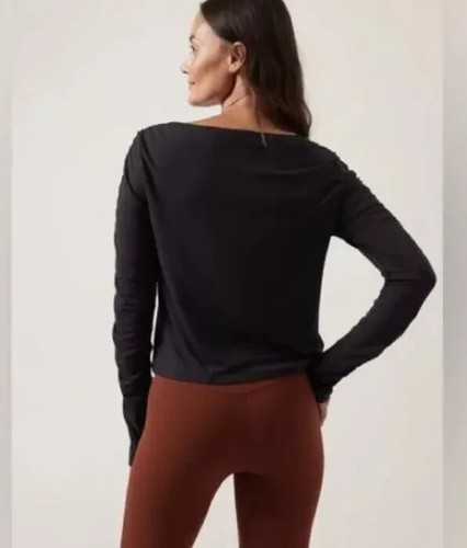 Athleta All Around Ruched Top BLACK PLUS SIZE 1X NWT - Picture 2 of 2