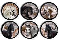 Rustic Horse Cabinet Knobs Equestrian Southwestern Cowboy Drawer Pull Handles