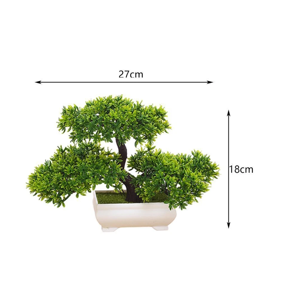 Albero bonsai artificiale Pino realistico in vaso per caminetto da ufficio - Immagine 4 di 4
