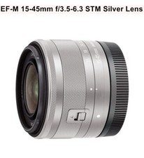 Canon EF-M 15-45mm f/3.5-6.3 IS STM Lens for EOS M3 M6 M10 M50 Camera - Silve