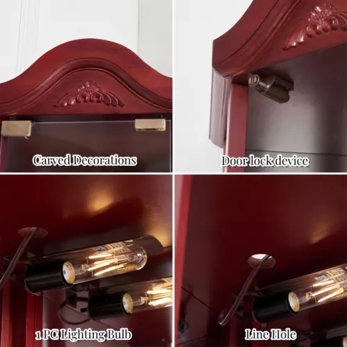 Lighted Curio Cabinet Corner Display Cabinet w/ Adjustable Glass Shelves - Picture 3 of 40