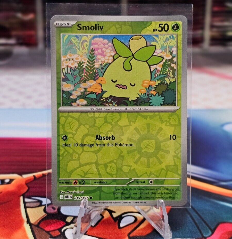 Pokemon TCG - Smoliv 19/197 - Reverse Holo - Obsidian Flames - NM