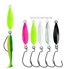 5pcs Anti-hanging bottom lead head hook crank hook&Fast Sinking Plate 3-20g