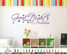 Good Night Sweet Princess Vinyl Decal Home Bedroom Love Wall Quote Baby Sticker