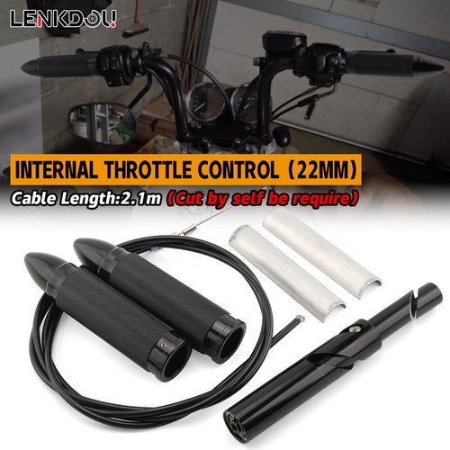 7/8" Bars For Harley Bobber Chopper Internal Throttle Kit Sleeve Throttle Cable - Picture 2 of 12