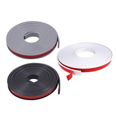 Bande De Chant En Silicone En U, 19mm X 3m - Autocollante, Protection Bord De Meuble, Table, Noir