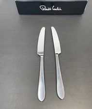 2 Robert Welch Flute Satin 18/10 Stainless Dinner Knives Willams Sonoma