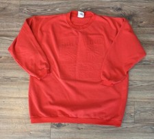 VTG Hollywood California Embossed Fast Red Made In USA Crewneck Sweatshirt OS